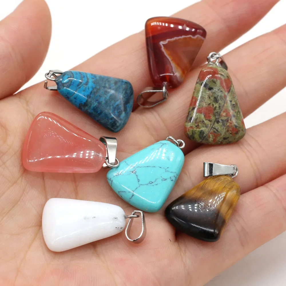 12pcs Natural Stone Pendant Mix Colors Women Natural Jewelry Charms fit DIY Necklace Making Wholesale Multiple Shapes