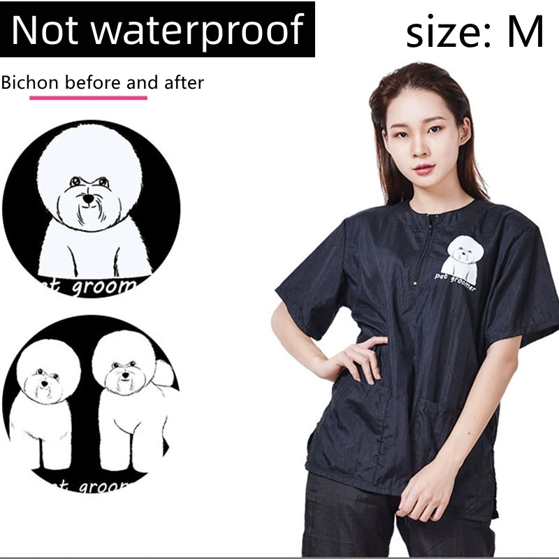 Breathable Dog Grooming Clothing Pants Summer Pet Groomer Work Clothes Trousers Thin Style Pet Shop Uniform Non Stick Hair Tops