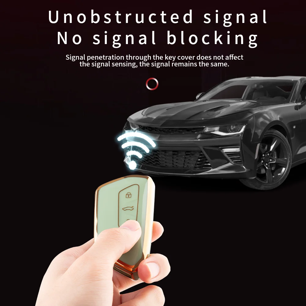 حافظة مفاتيح سيارة لينة من البولي يورثان الحراري لفولكس فاجن ، جولف 8 ، MK8 ، ID.3 ، ID.4 ، كوبرا ، سكودا أوكتافيا A8 ، مقعد ليون MK4 ، هو ، Formentor Tarraco #3