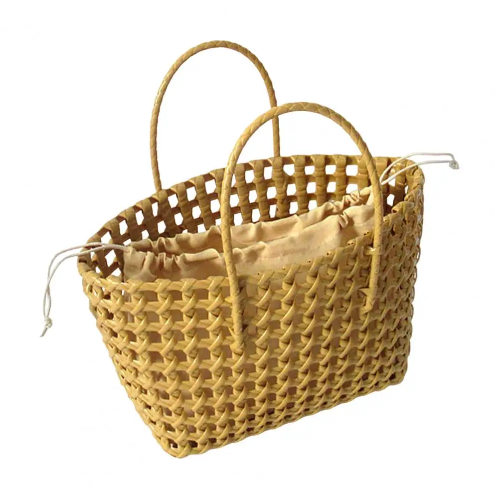 Straw Beach Bag Hollow Square Large Capacity Portable Shopping Basket Storage Supplies