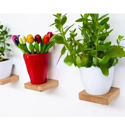 Floating Shelves Wall Mounted Rustic Wooden Wall Storage Shelf Indoor Bathroom Vase Storage Home Art Decoration