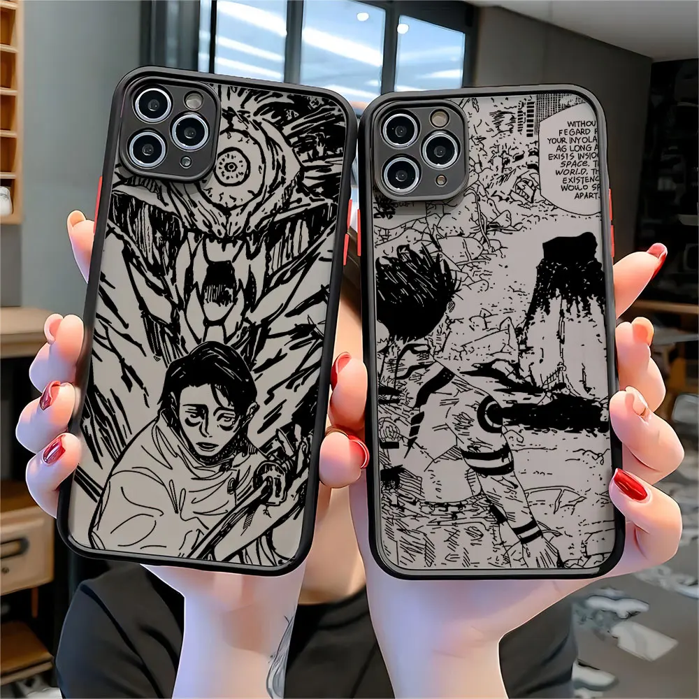 Anime negro Jujutsu Kaisens funda de teléfono Samsung Galaxy A17 A07 A06 A56 A36 A26 A55 14 54 05S 05 A15 24 25 73 04 40E A25 A24 4G 5G