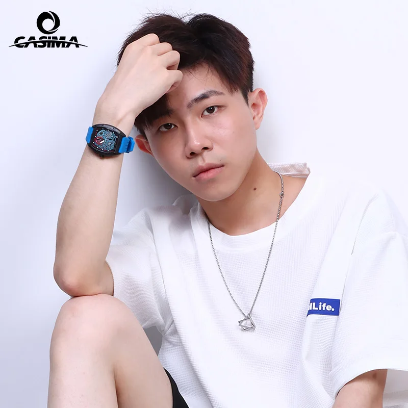 Часы CASIMA для пар, механические часы, студенческие часы с силиконовым ремешком, водонепроницаемые спортивные часы, модель CS2164-1047