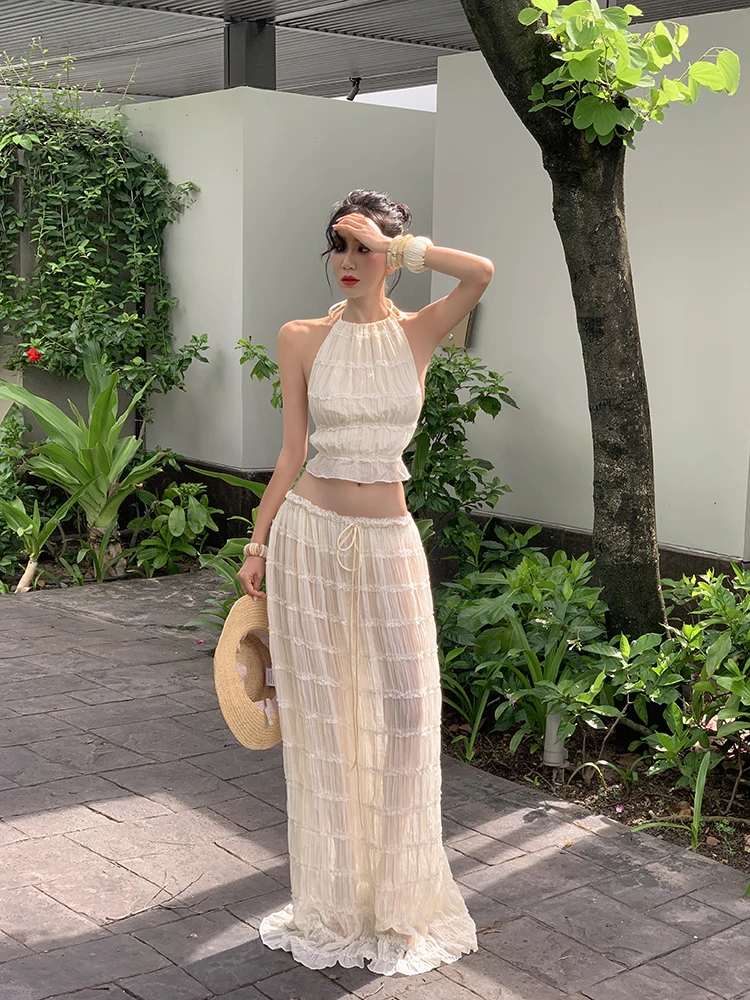 

Island Store Bubble Gown Сексуальная прозрачная нейлоновая бальная юбка-миди Длинное платье Комплект из двух предметов Полиэфирное волокно Летняя мода