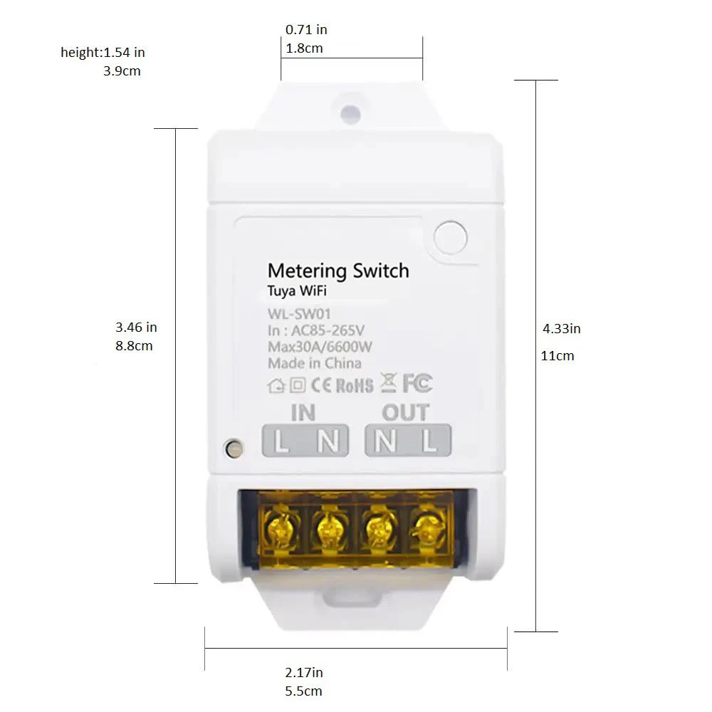 واي فاي 30A وحدة التتابع 85-265 فولت مفتاح ذكي مع مراقبة الطاقة أتمتة المنزل تحكم تويا التحكم يدعم أليكسا جوجل المنزل #6