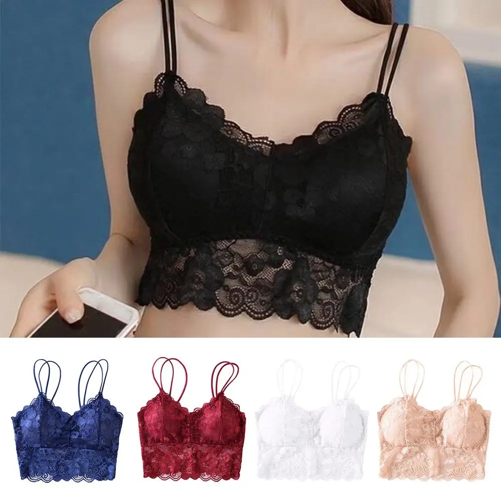 Fashion Bottoming Underwear Thin Backless Sling Hollow Out Lace V-neck Vest Top Sleeveless Bra Vest Inside Wear Underwear