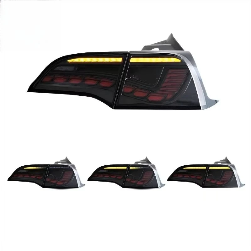 For Tesla Model 3 & Model Y Custom Red LED Taillight Assembly With Flow Turn Signal Rear Lamp ABS Material 12V/24V Condition New