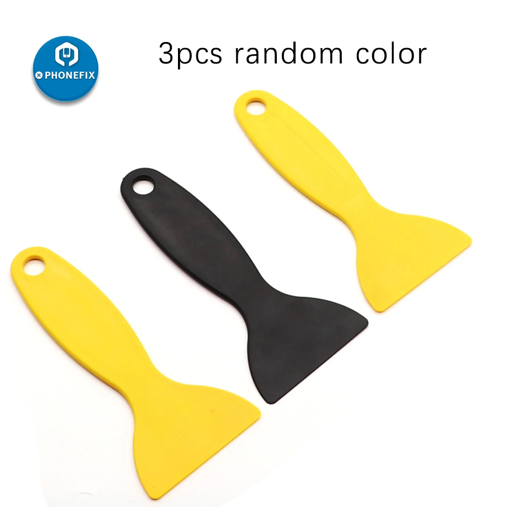 Black Yellow Plastic Scraper Spatula for Mobile Phone LCD Screen Glue Air Bubble Removal Sticker Installation Scraper DIY Tool