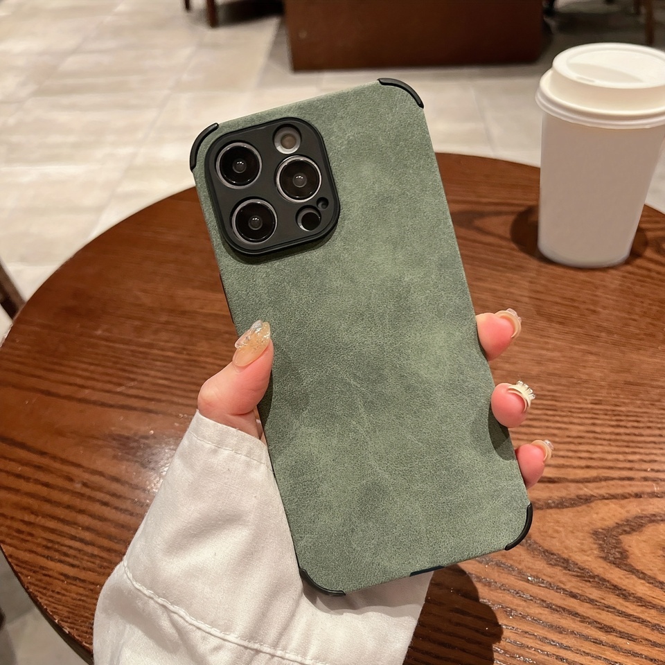 Luxury Suede Leather Phone Case For iPhone 16 15 14 13 12 11 Pro Max Xs 8 Plus Ultra-thin Lens Full Protection Shockproof Cover