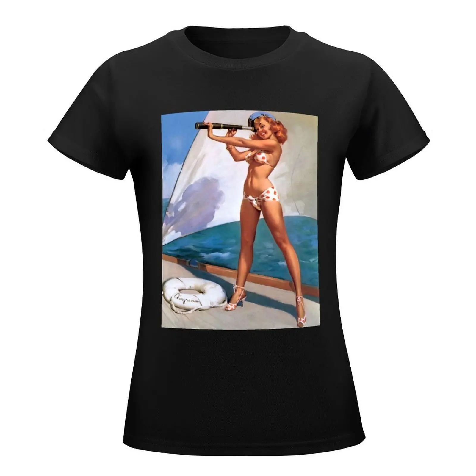 Pin-Up Girl - Elvgren - Vintage T-Shirt kawaii clothes funny vintage clothes cute clothes Woman