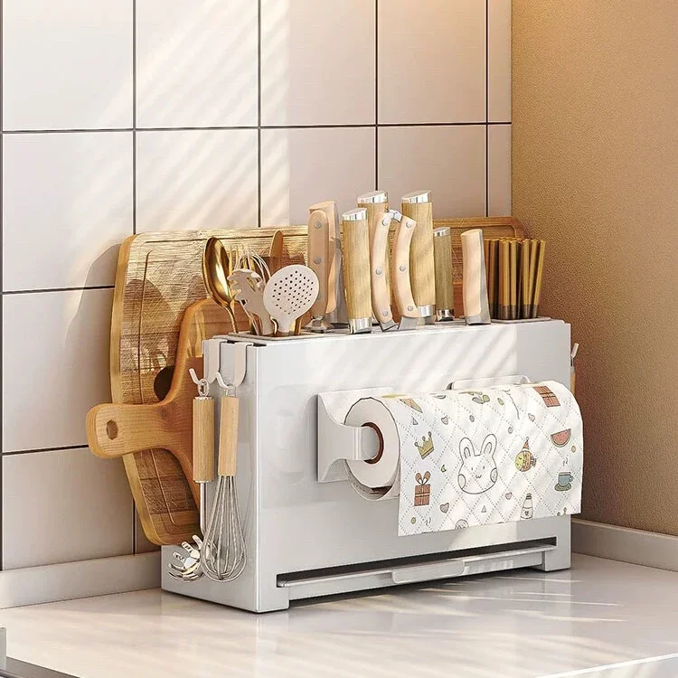 Kitchen Knife Drying Holder Integrated Chopsticks Cutting Board Storage Rack Knife Organizer Kitchen Countertop Storage Rack