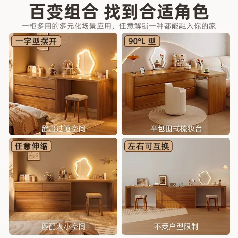 Cômoda de madeira maciça quarto simples e moderno nova mesa de maquiagem chinesa