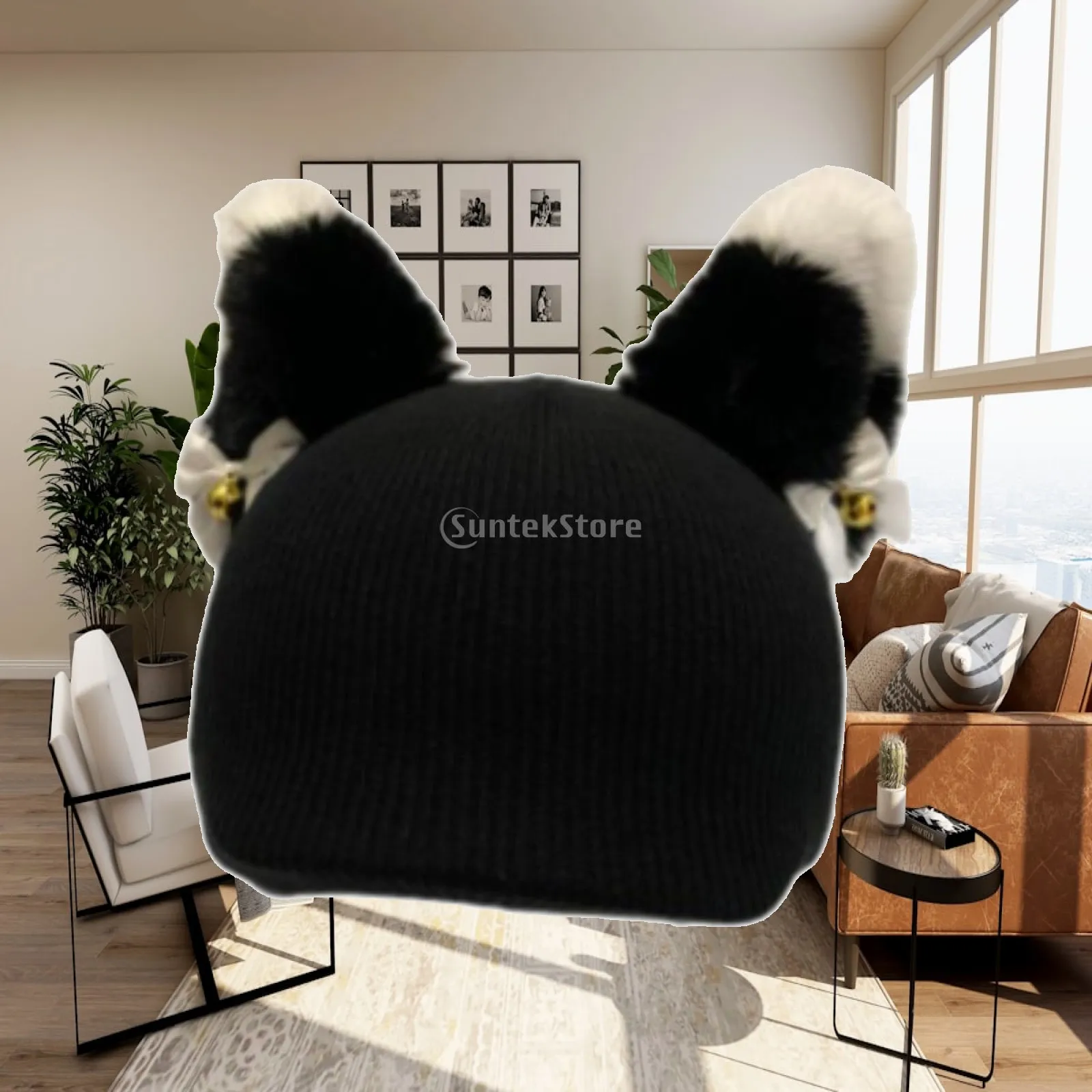Soft Knitted Ski Helmet Cover Cute Animal Ear Universal Winter Hat Decoration for Snowboard Skateboard Helmets