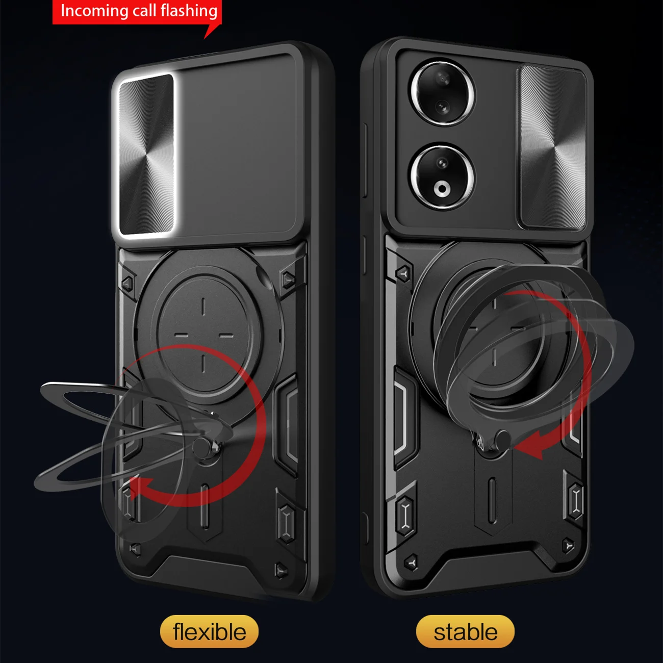 Slide Camera Lens Case For Honor X6a 4g X7a 4g X8a 4g X30i 90 Lite Armor Hybrid Metal Ring Back Cover For Play30 Plus 5g 6C 5g