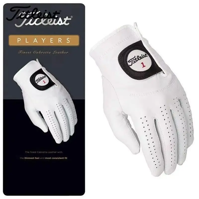 

Мужские перчатки для гольфа TitleistSheepskinPlayersAuthentic Leather, удобные дышащие GOLFLeft Hand