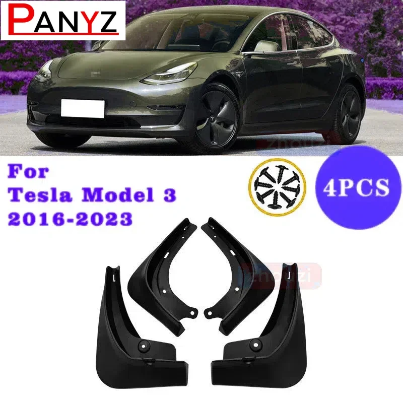 Car Mud Flaps For Tesla Model 3 X Y S 2014-2023 2021 2022 2023 Splash Guards Mudguards Front Rear With Gift - Camera Cover