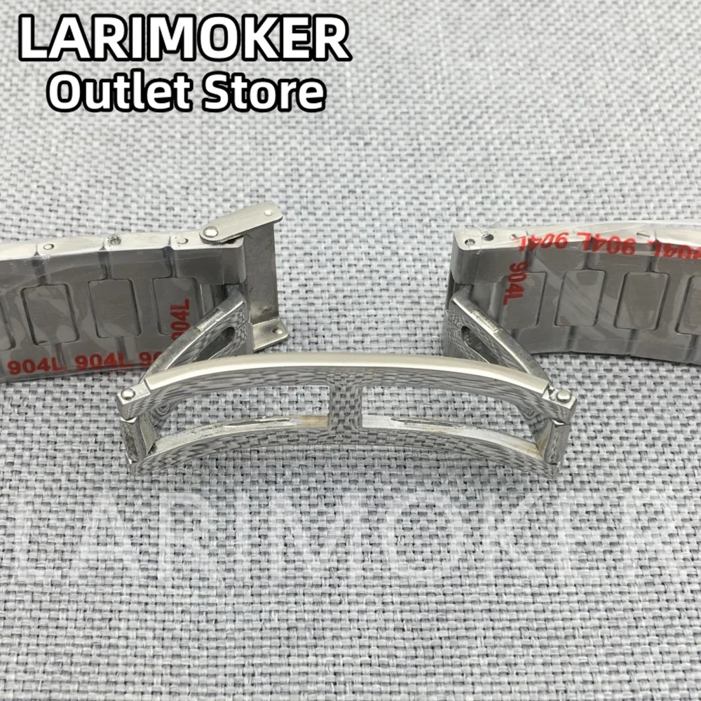 LARIMOKER 13-22mm szerokość pasek do zegarka ze stali nierdzewnej bransoletka srebrny czarny dwukolorowe złoto/różowe złoto bransoletka zapięcie pasuje do obudowy 40mm