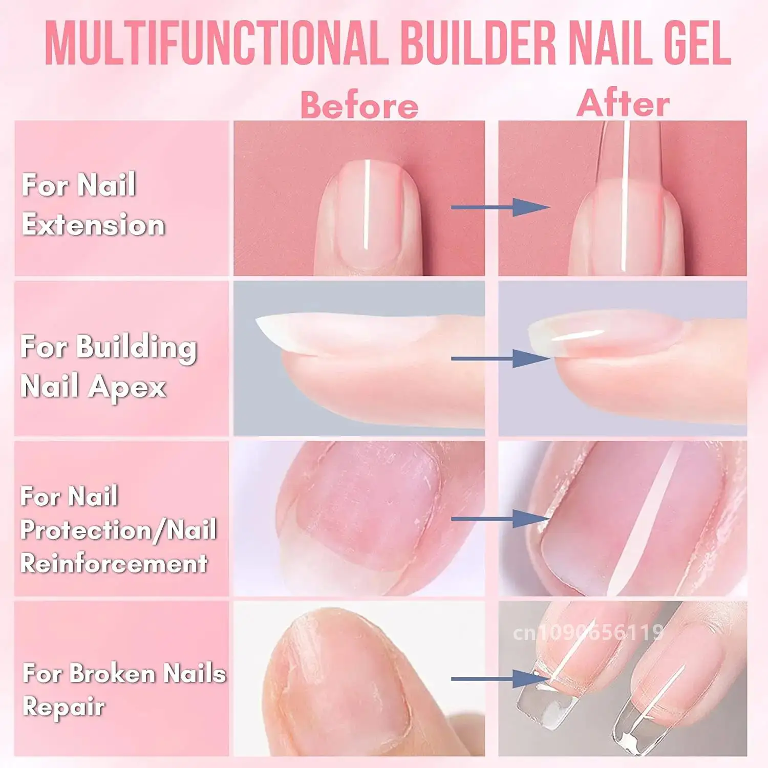 Makartt Builder Nail Gel 15ml 5 em 1 Multifuncional Clear Gel Unha Polonês Base Coat Pregador de Unhas Gel Extensão de Unhas