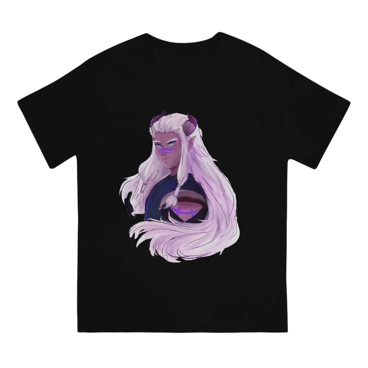 Men's Purple Elf Guy T Shirt The Dragon Prince Pure Cotton Tops Funny Short Sleeve Crew Neck Tee Shirt Gift Idea T-Shirt