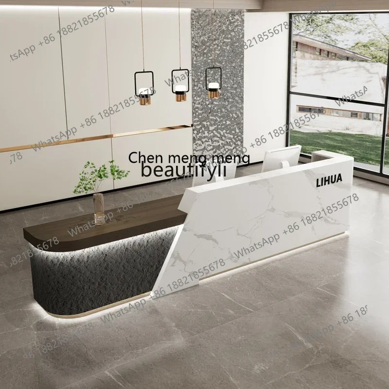 k182 Company front   reception desk office bar counter simple modern beauty salon hotel consultation table, cashier service desk