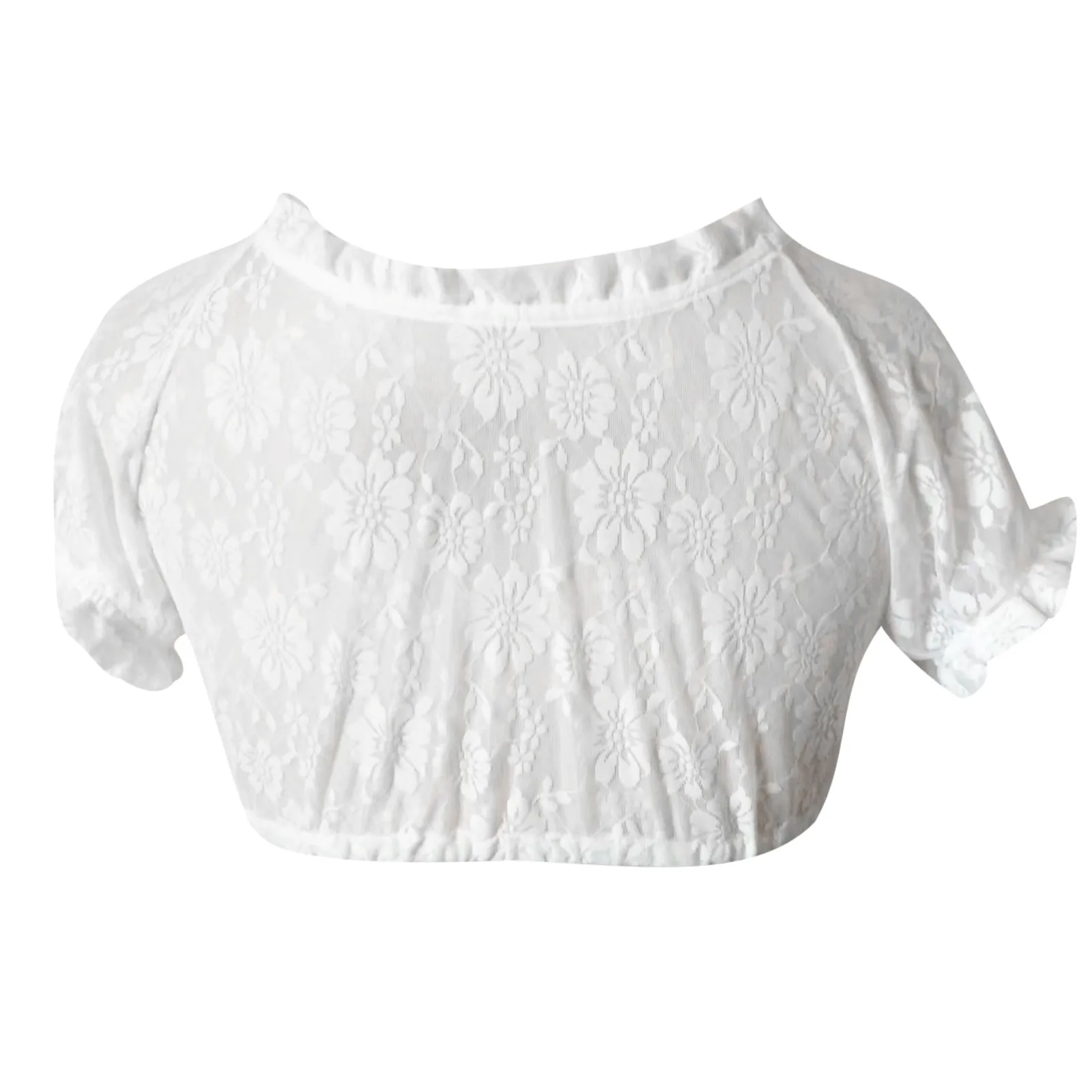 Elegant Oktoberfest Blouse Lace Floral Dirndl Wrap Crop Top Traditional Bavarian Beer Costumes Tops German Beer Festival