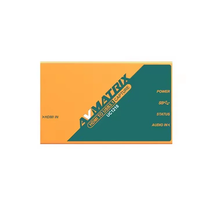 AVMATRIX UC1218 HDMI إلى USB3.1 TYPE-C بطاقة التقاط الفيديو غير المضغوطة للبث المباشر المتوافقة مع OBS، ZOOM، الفرق، Youtube إلخ