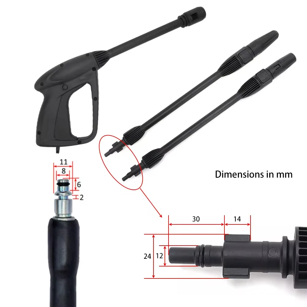 ROUE High Pressure Car Washer Spray Gun Jet Lance Nozzle Jet Water Gun Spear Wand for Bosch Black Decker AR Blue Clean Makita