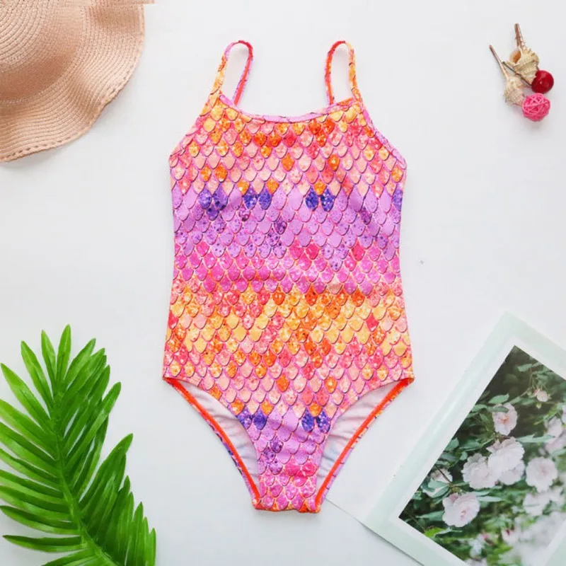 Girls Swimsuit One Piece Swimsuis Summer Fashion Mermaid Swimwear For Girl Children Beachwear Kids Girls Bathing Suits 3-14Y