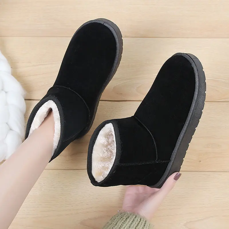 Große Größe 41 Damenschuhe Schneestiefel Winter Plus Samt Dicke Plateaustiefel Plüsch Warme Baumwollschuhe Stiefel Damen Größe 36-41 – Detail 3