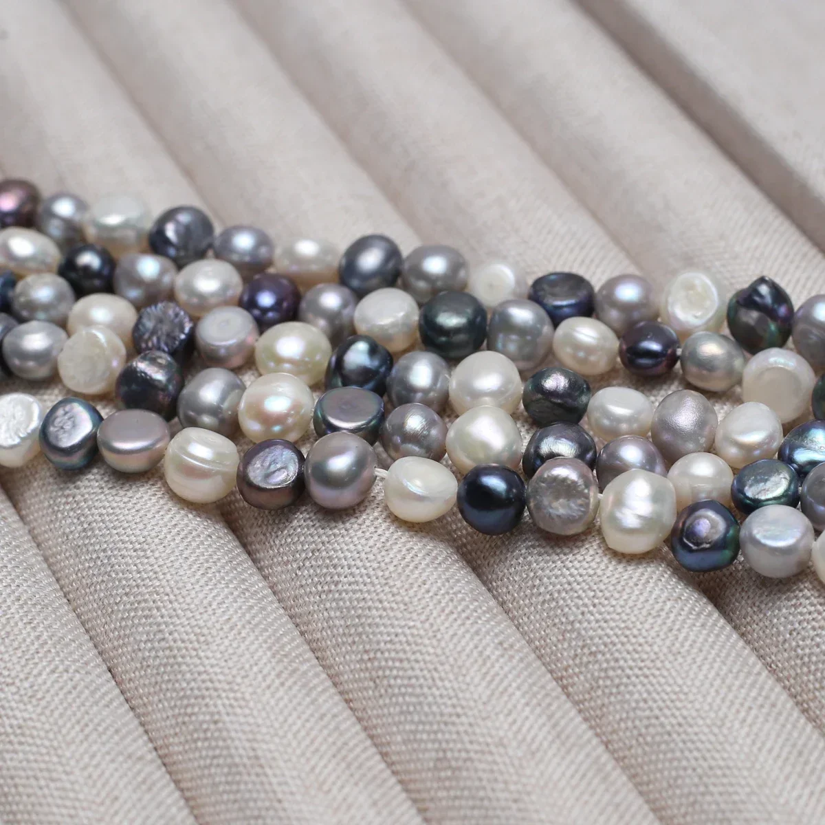 7-8mm 18cm Wholesale Natural Freshwater Colorful Polished Irregular Pearl Bead Jewelry Make DIY Necklace Bracelet Accessories