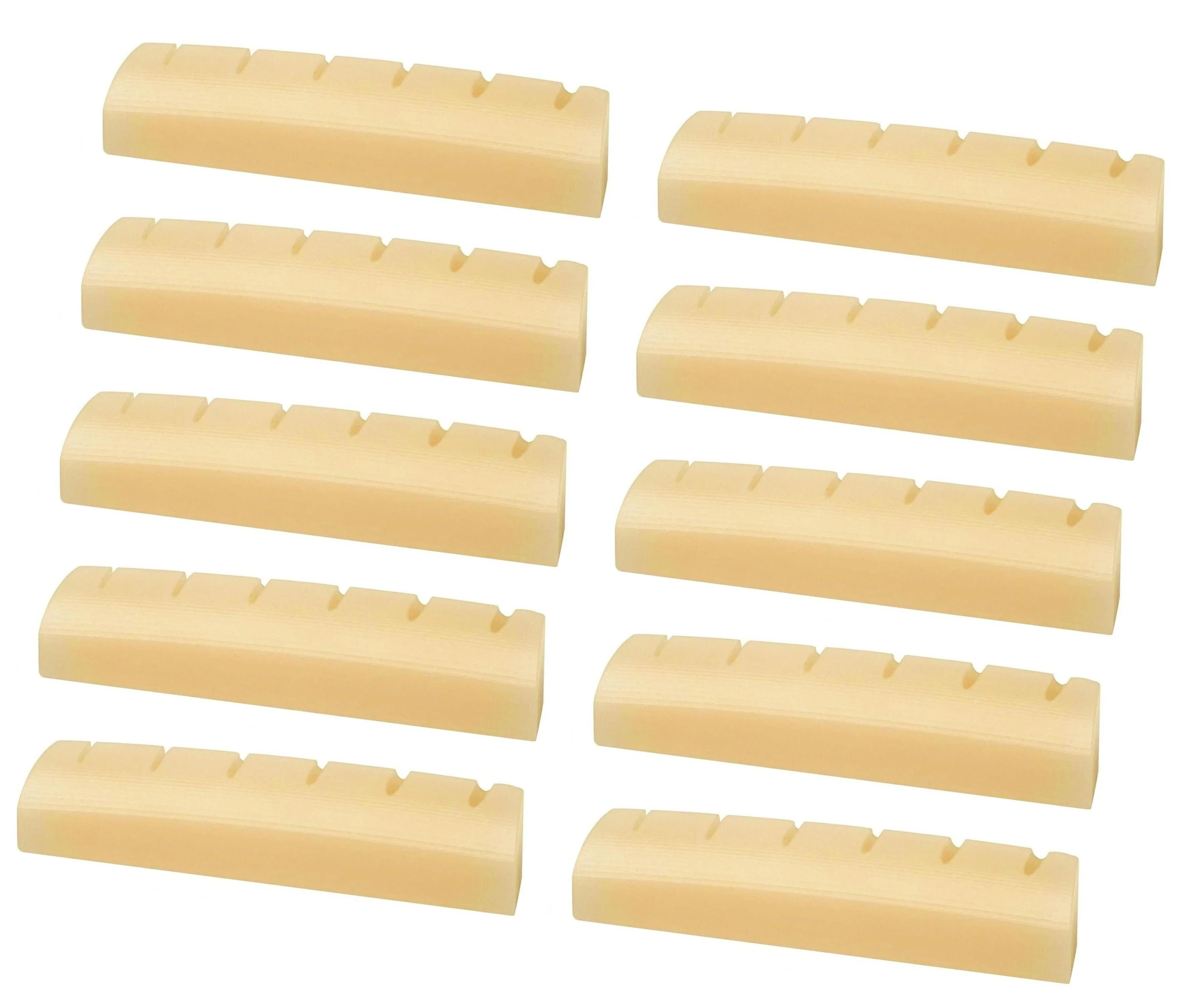 10x Nudos de Hueso Sin Blanquear para Guitarra Martin 46.3x6.4x8.5mm Biselados para Luthier