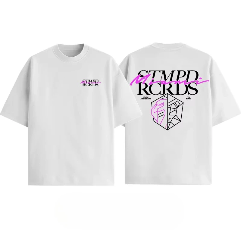 

High-quality printed oversized loose short-sleeved T-shirt for men and women in summer 2025 a sporty and fashionable top