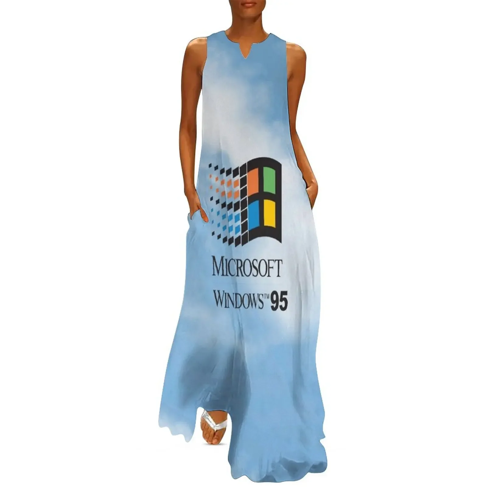 

Windows 95 / 98 Logo (with text) on Classic Sky Long Dress clothes women dresses Women dresses summer Dress