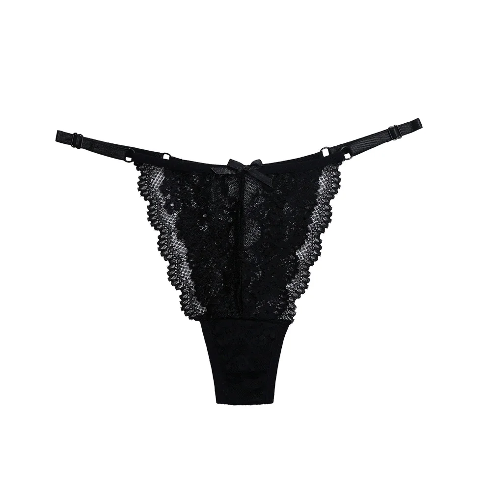 Damen-String Sexy Verstellbarer Gürtel Spitzenblumenmuster Atmungsaktiv Einfarbig Komfortable Intime Dessous