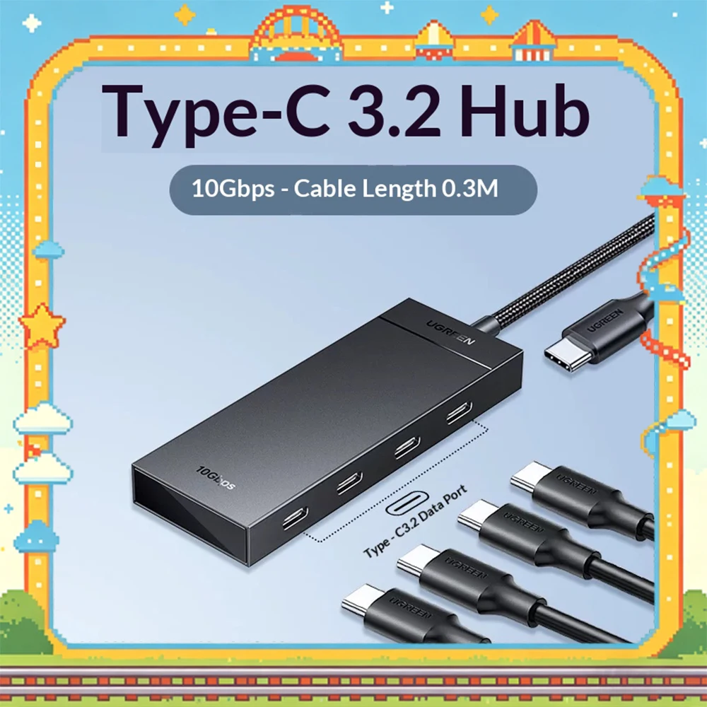 UGREEN CM806 Expansion Dock USB3.0 Laptop Docking Stations Splitter External Type‑C Powered Hub Adapter Multi‑Function Converter
