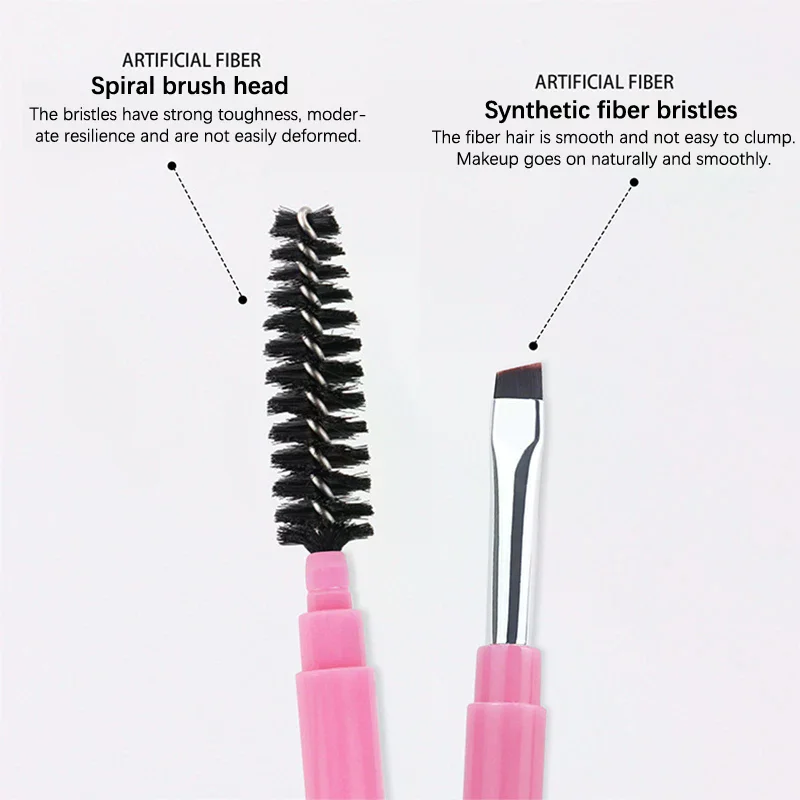المحمولة مزدوجة رئيس الحاجب فرشاة دوامة فرشاة تحديد العين فرشاة مع غطاء فرشاة للمكياج الحاجب تمديد ماكياج أداة
