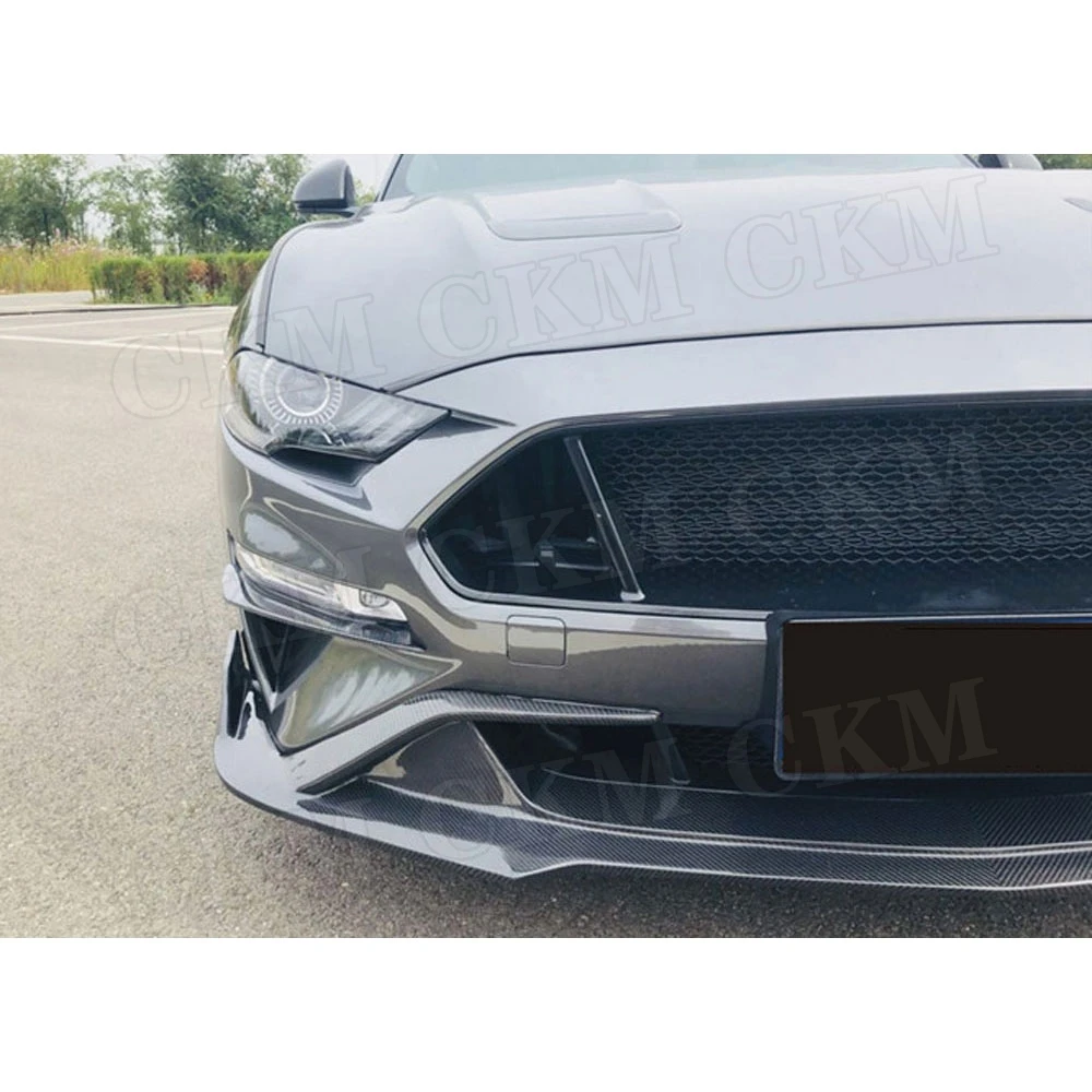 

Передний бампер из углеродного волокна, спойлер для подбородка для Ford Mustang 2018 2019, FRP, накладка на бампер, накладка на подбородок, комплекты кузова автомобиля