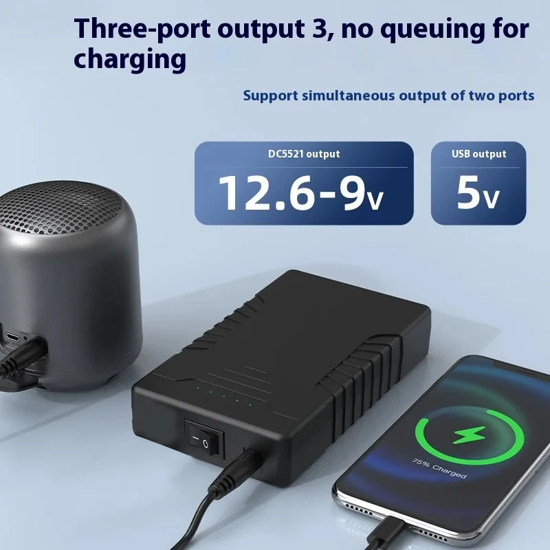 High Quality 12V Lithium Battery Pack 12000mA Large Capacity 5V Mobile Power Supply, Speaker, Air Conditioning Suit,Backup Power