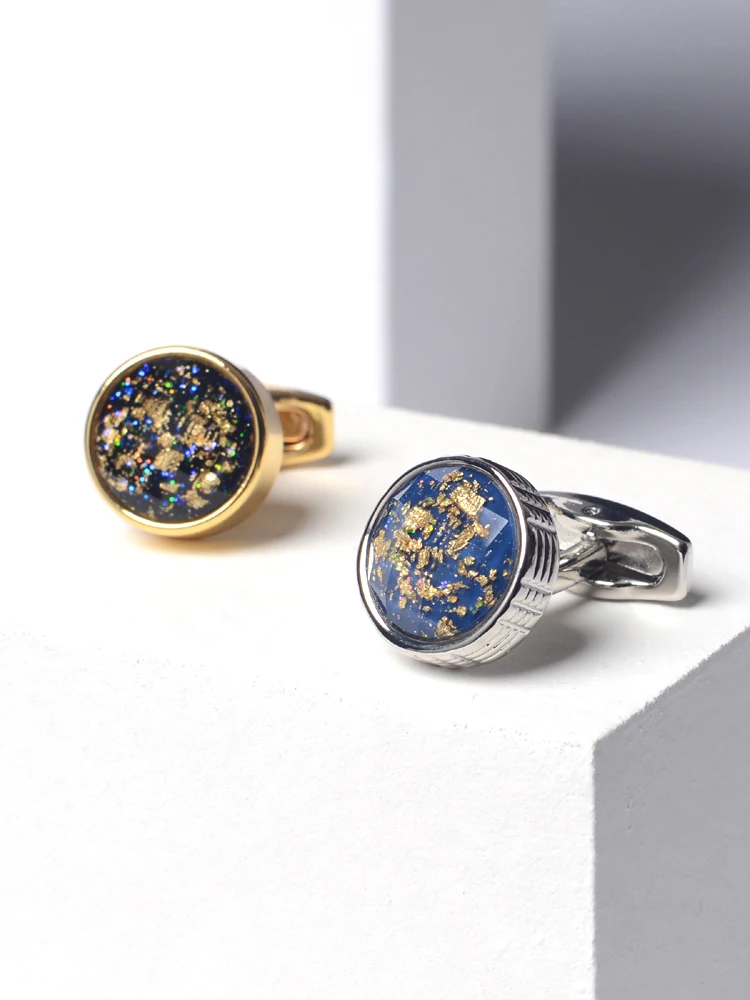

Sunflower Color Changing Blue French Shirt Cufflinks Sleeve Nails Business Men's Cuff Nails Shirt Cuff Buckles Men's and Women's