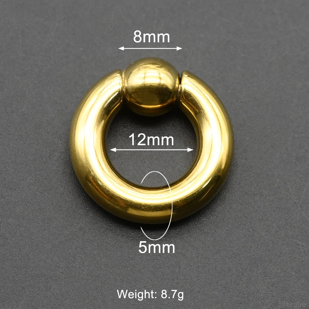 Large Gauges Stainless Steel Captive Spring Bead Rings, 1Pc