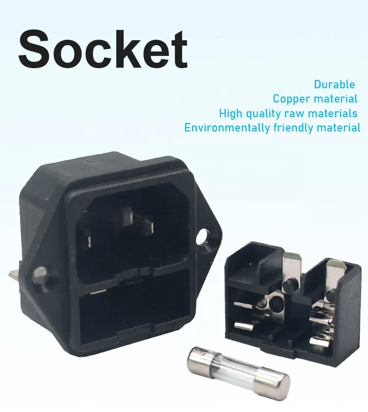 IEC320 C14 JR-101-1F screw type fuse connector socket for 3D printer