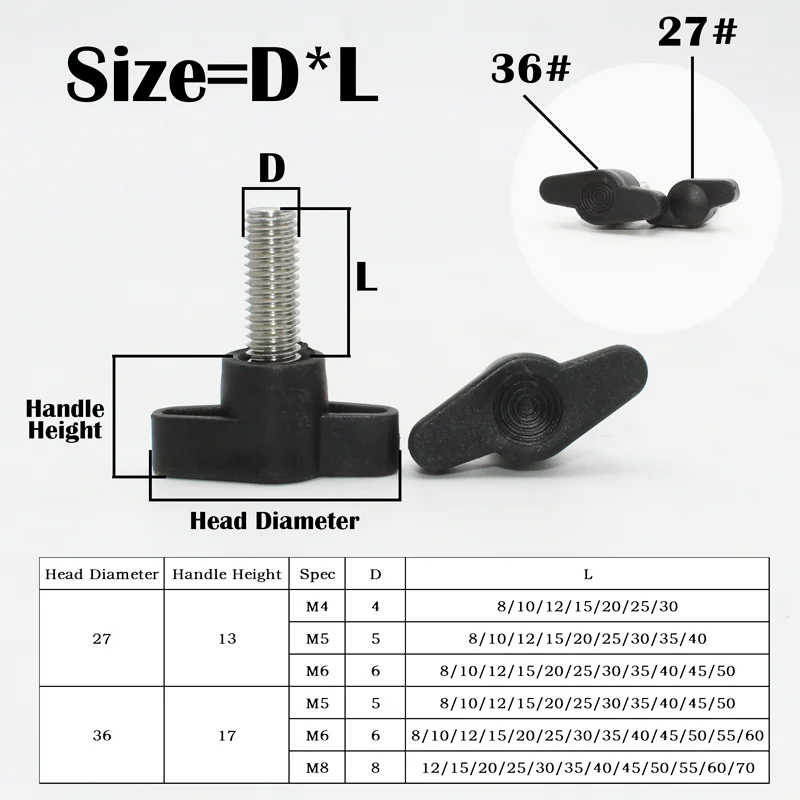 Rändelschrauben aus Edelstahl 304, M4, M5, M6, M8, Z-förmiger Griff, Bolzen, Handknopf, mechanisch verstellbare Rändelschmetterlingsflügelschrauben – Detail 1