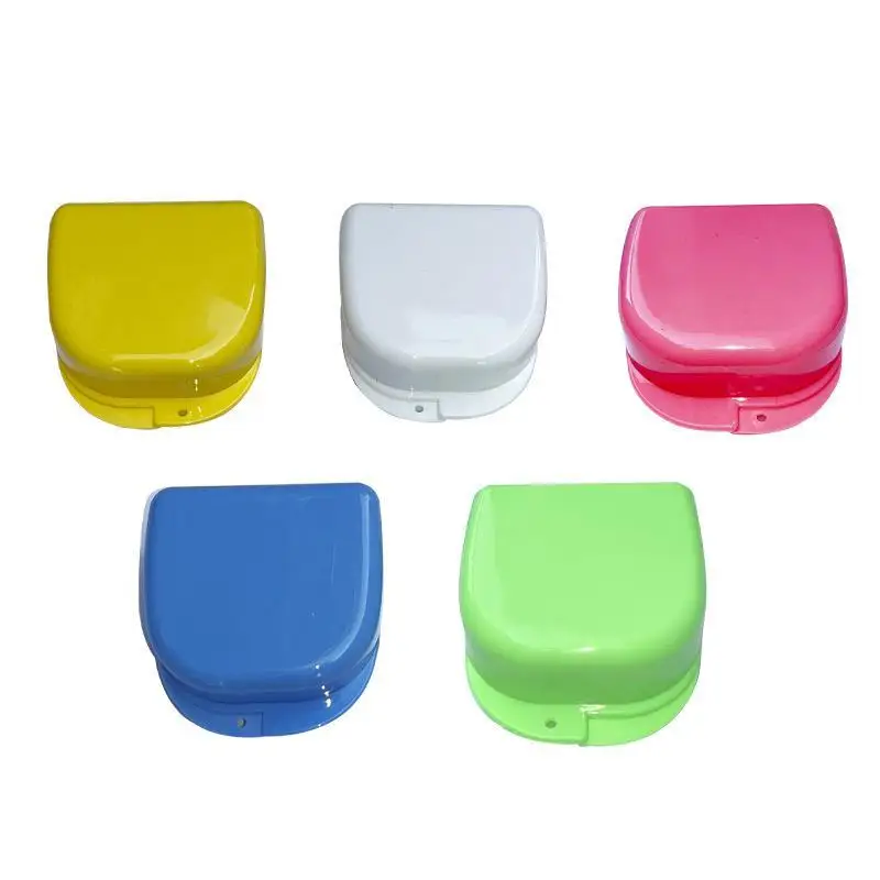 New Portable Plastic Denture Box Custom Logo Multi Color For Dental Clinics Home Use