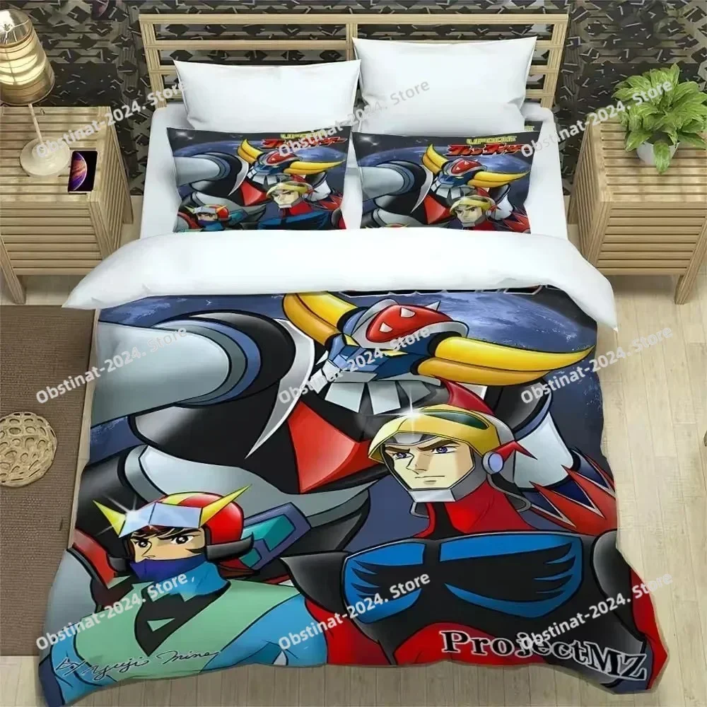 UFO ROBO GRENDIZER GOLDORAK Bedding Set Print single Comforter Quilt Bed Cover Duvet Cover Pillow Case 3 Pieces Kids Adult Size
