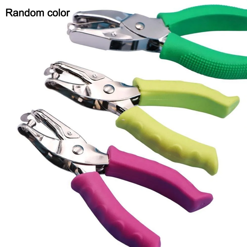 New Metal Perler Beads Hole Punch Handle 1.5/3/6mm Embossing Punch Heart Circle Shape Single Hole DIY Hole Punch Scrapbook