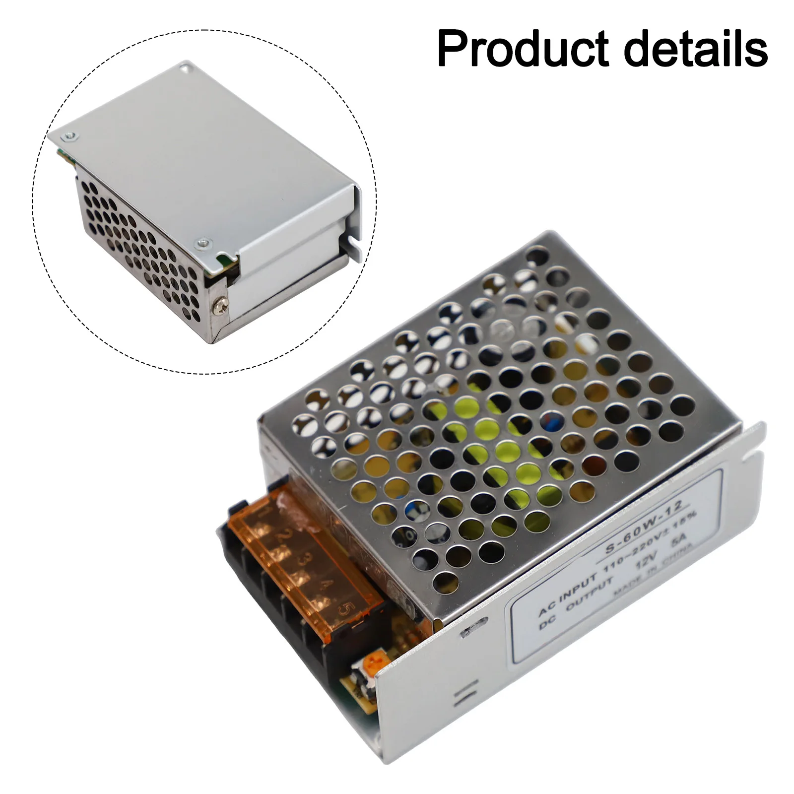 Electronic Device Charging 12V Power Supply 12v 5a Power Adapter Robust Aging Testing Wide Input Voltage Range