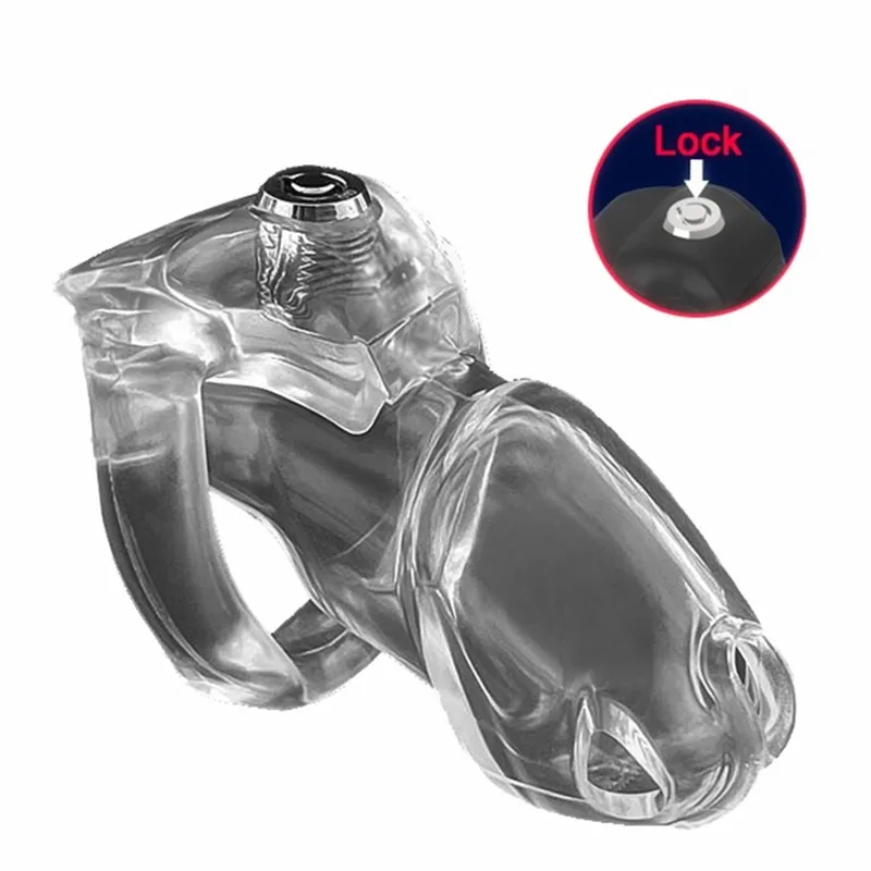 New Resin Cock Cage Click Lock Male Chastity Device Small Big Long Chastity Cage Maxi 55mm Penis Ring Bondage Belt Sex Toys Men.