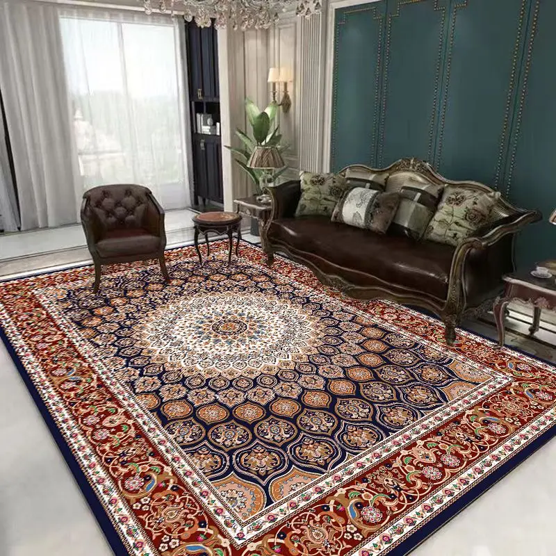 American Style Retro Large Carpet Living Room 160x230 Luxury Persian Sofa Coffee Table Rugs Bedside Bedrooms Non Slip Floor Mats