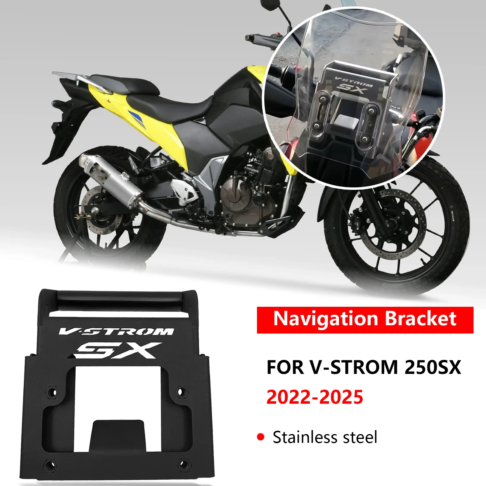 

FOR V-STROM 250SX 2022-2025 Navigation Windshield Phone Holder Motorcycle Windshield GPS Navigation Mounting Bracket 2023 2024