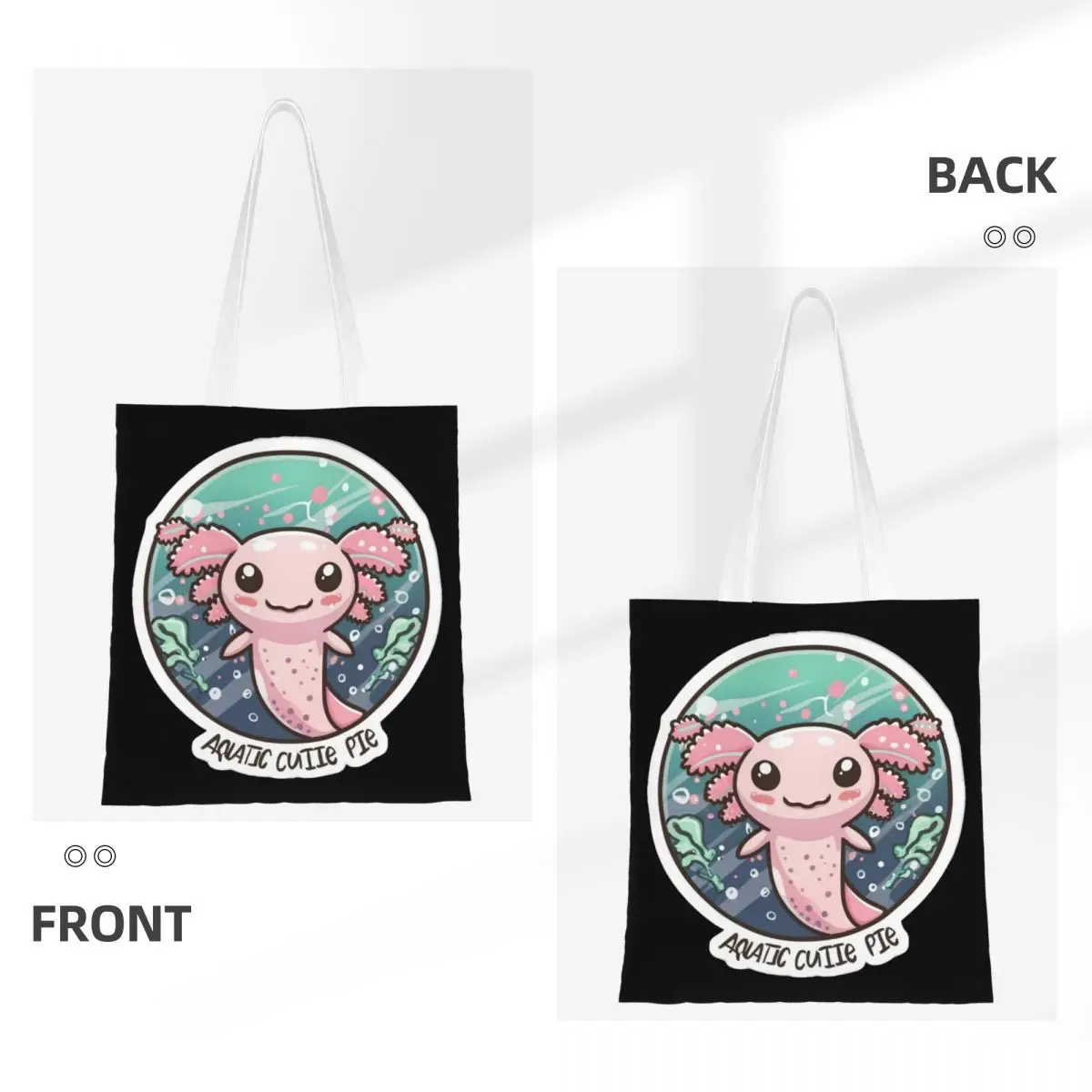 Axolotl Lover Merch Холщовая Сумка-тоут для женщин, повседневные милые сумки для покупок с животными Handbang